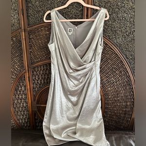 Anne Klein silver sleeveless party dress